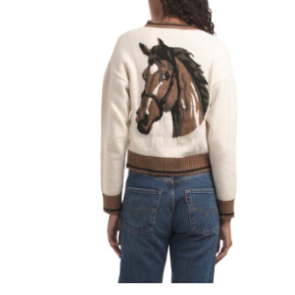 Kailey Cardigan Preppy Equestrian - Picture 2 of 12